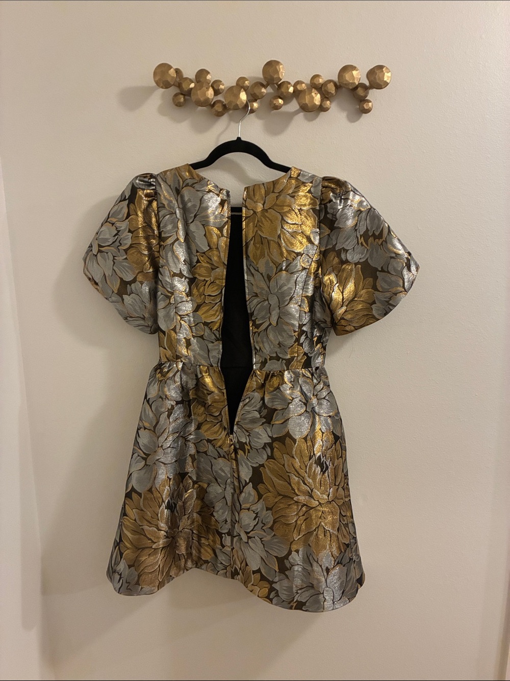 Lilly Pulitzer Gold and Silver Floral Mini Dress - Picture 2 of 4